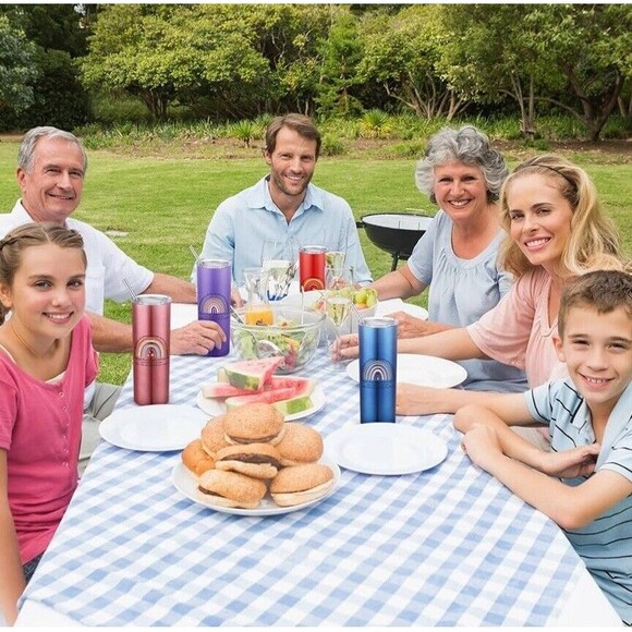 Dozen Colorful Stainless Steel Tumbler Straw Brush Thank You Gift Set Of 12 NEW - Picture 7 of 7